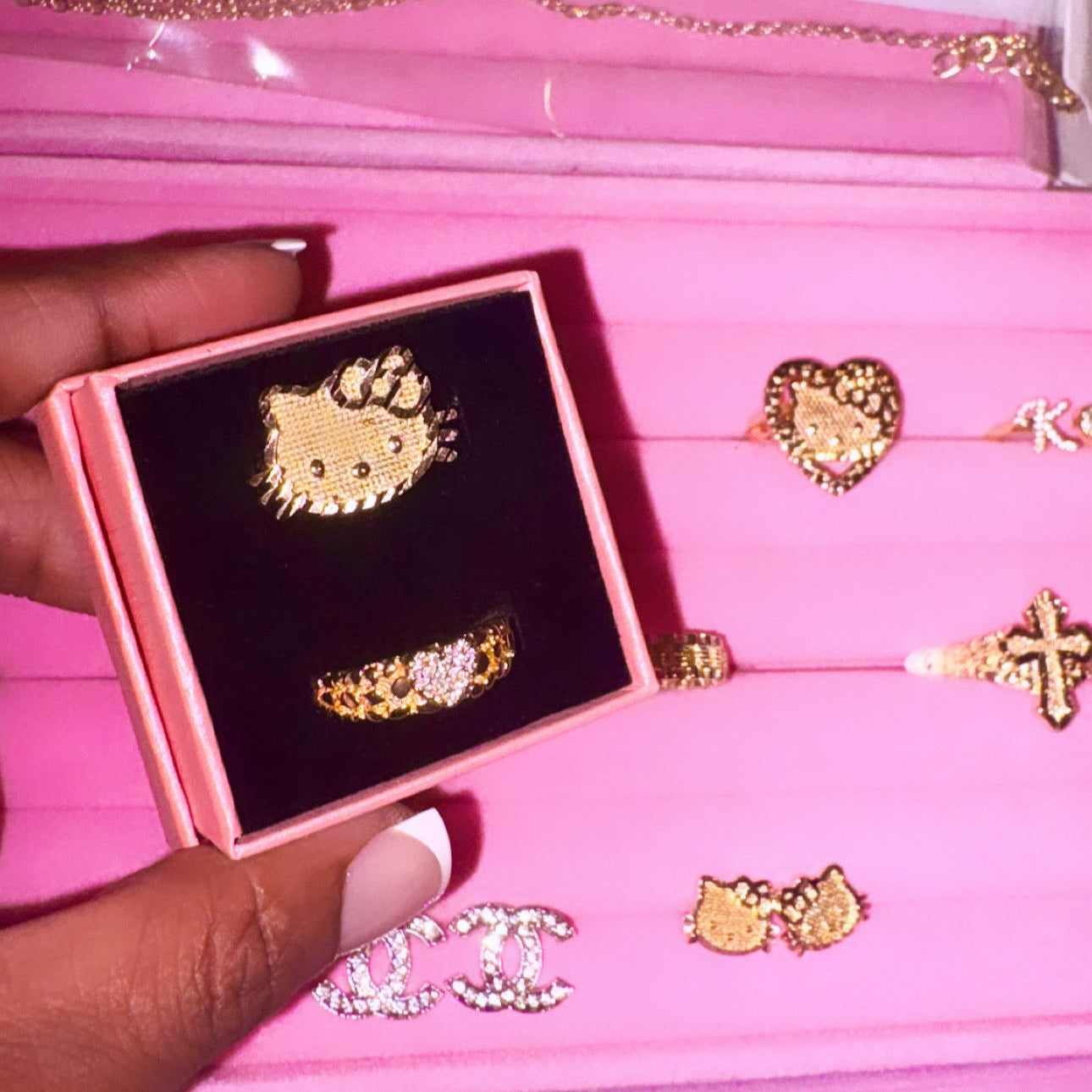 HK Face 14k Gold Ring