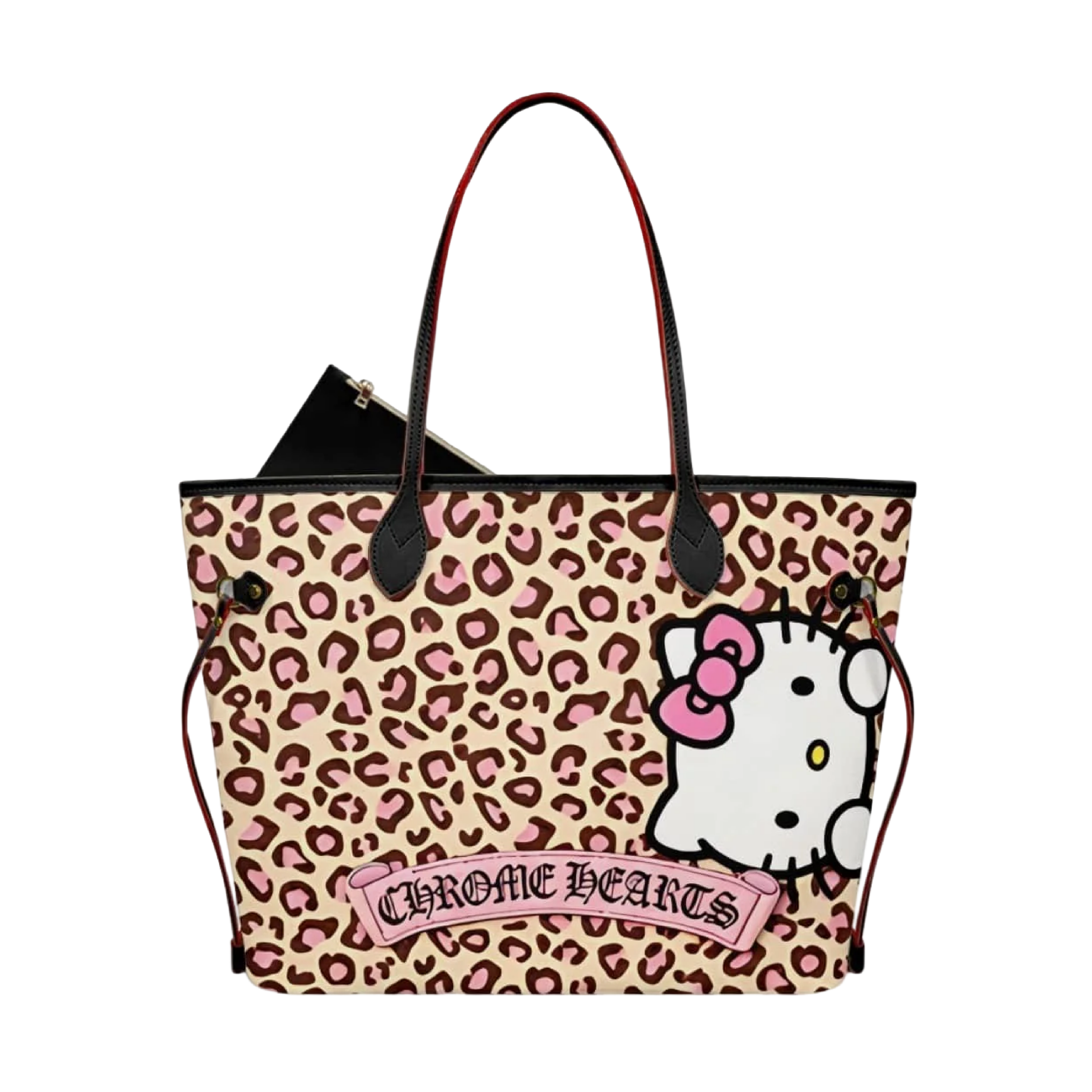 HK LEOPARD KHROME TOTE BAG